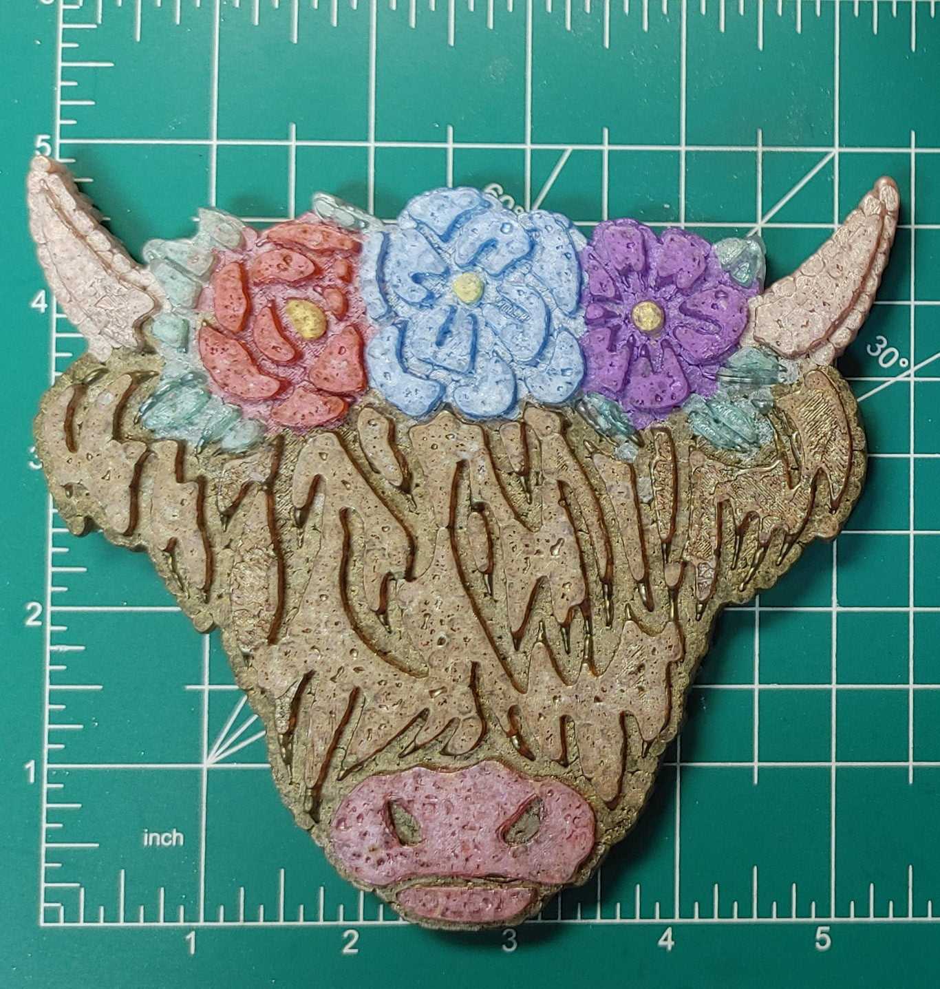 Highland Cow with Flowers - Silicone Freshie Mold