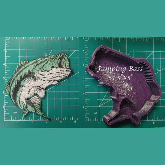 Jumping Bass - Silicone Freshie Mold - Michelle's Creations TX