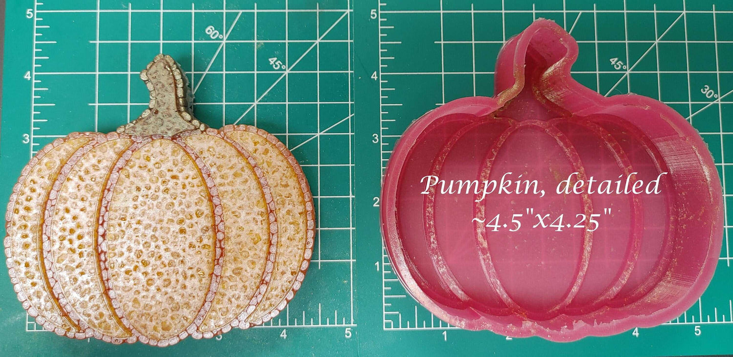 Detailed Pumpkin - Silicone Freshie Mold - Silicone Mold