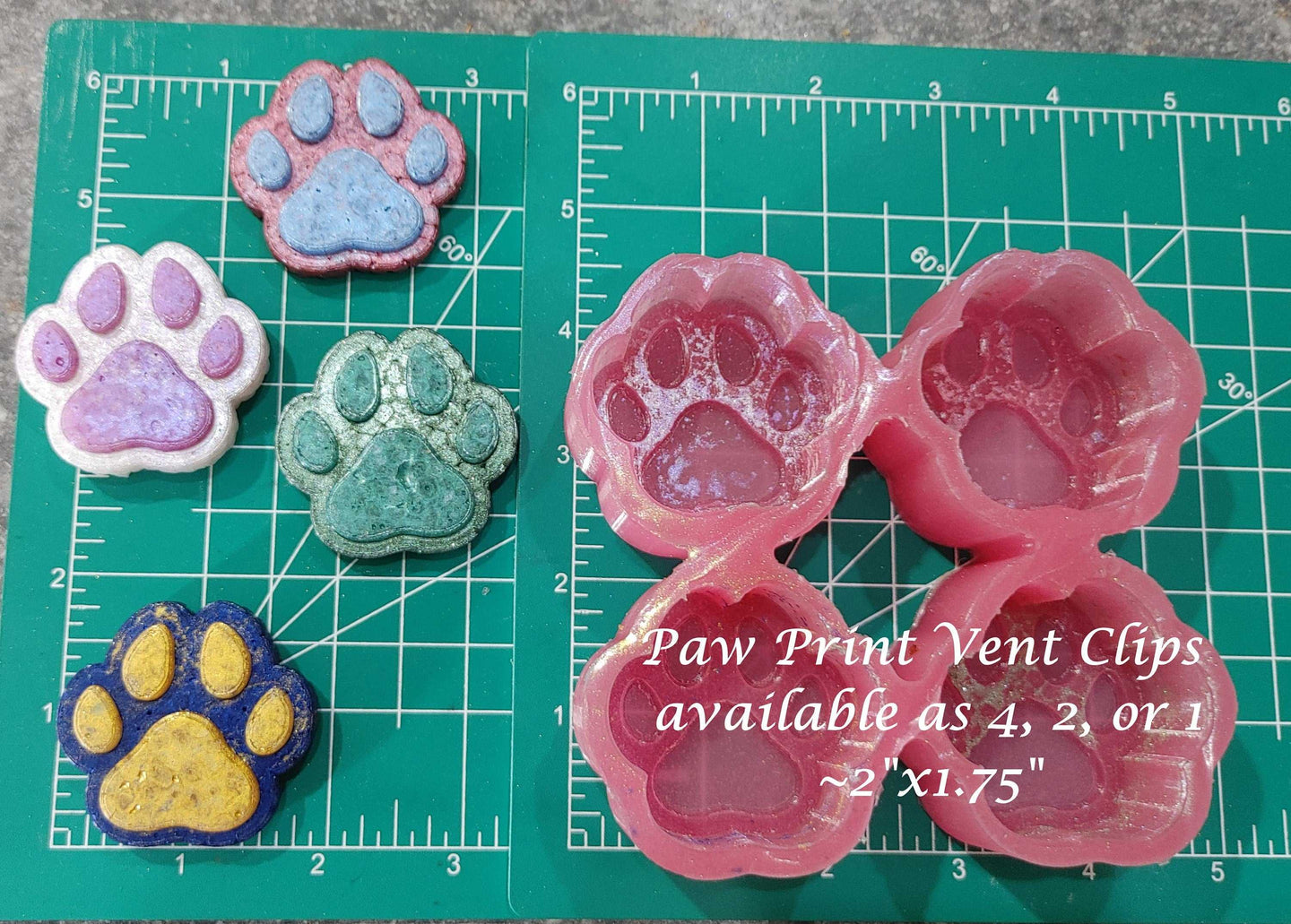 Paw Print Vent Clip Freshie Mold Tray