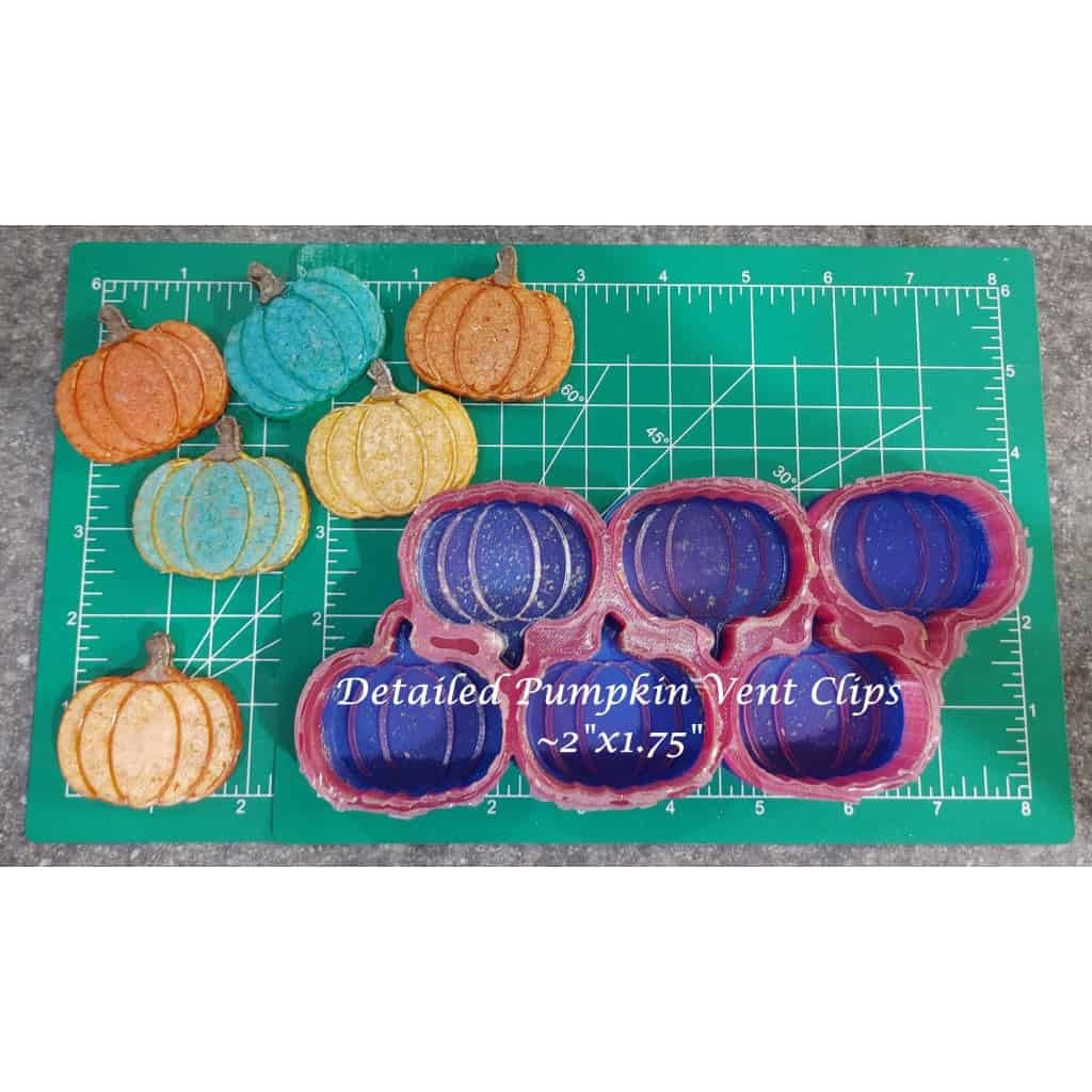Detailed Pumpkin Vent Clip Tray - Silicone Freshie Mold