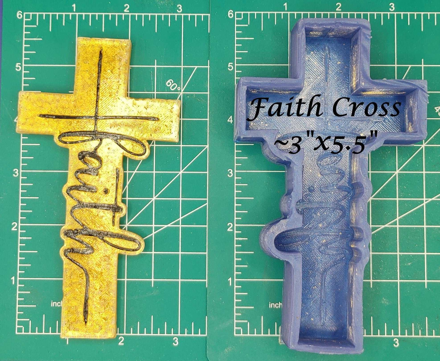 Faith Cross - Silicone Freshie Mold - Silicone Mold